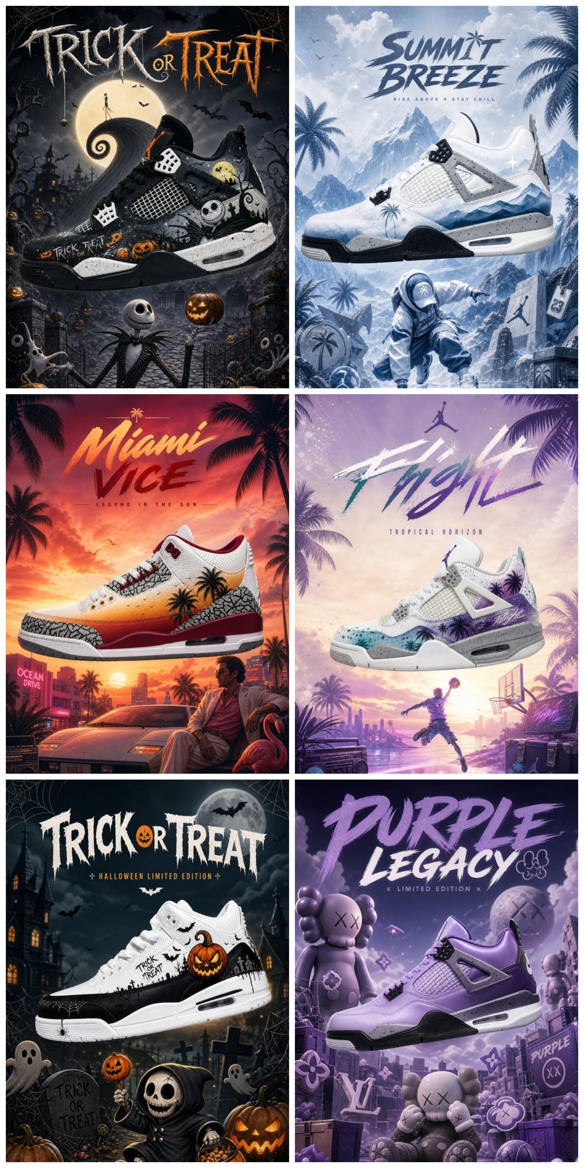 Custom Gradient Hand‑Painted AJ Sneakers