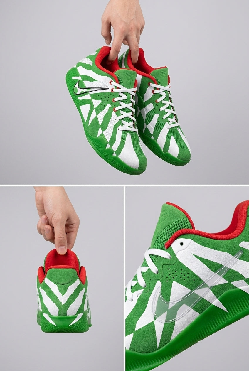 Custom Nike Ja 3 Basketball Shoes, Hand Painted Global Dominance Velvet Design with Green Crystal Artwork