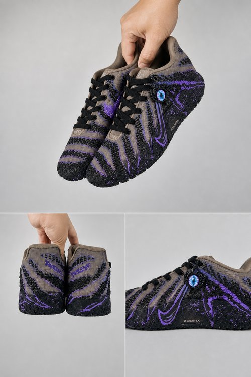 Custom Nike Ja 3 Basketball Shoes | Dragon Eye Mystic Fantasy Purple Black Hand‑Painted Men's Sports Sneakers