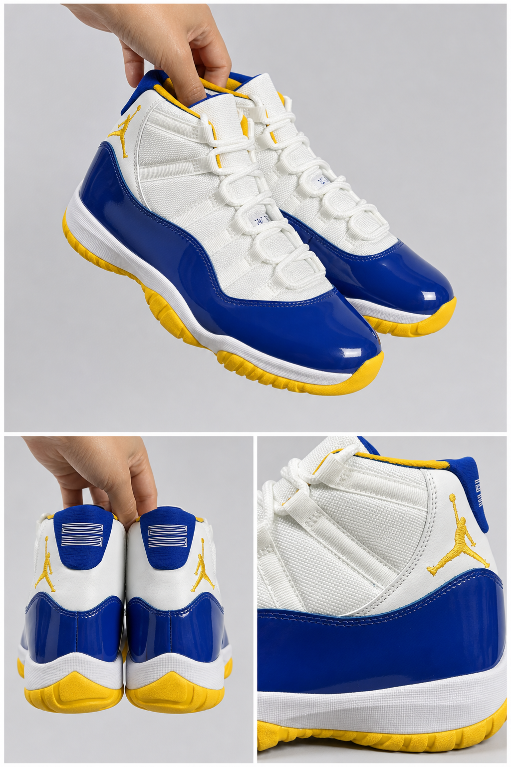 Personalized Custom Sneakers – Game Changer Sonic Themed White Blue Yellow High‑Top Custom Basketball Shoes