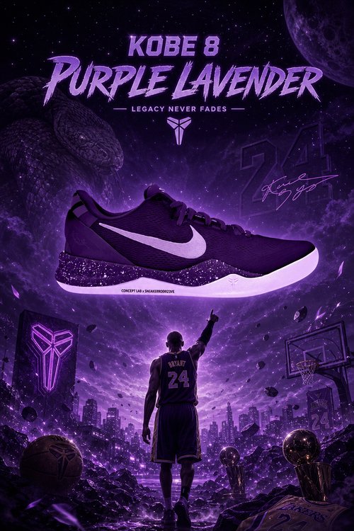 Custom Kobe Basketball Shoes – Purple Lavender Inspired Design, Personalized Handmade Sneakers for Basketball Fans