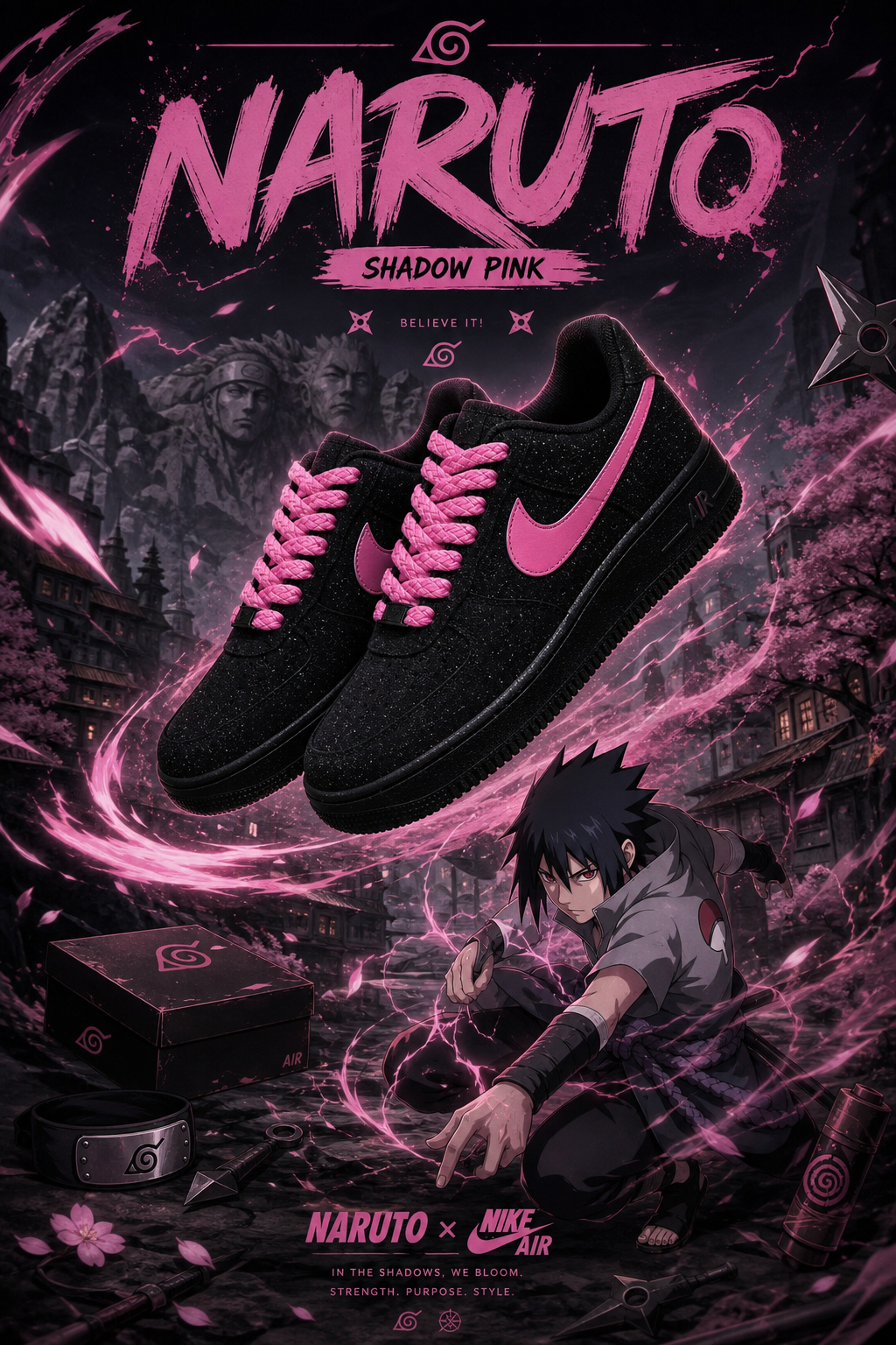 Hand-Crafted Rework Cosmic Galaxy Sneakers with Pink Shadow Design, Custom Streetwear Shoes