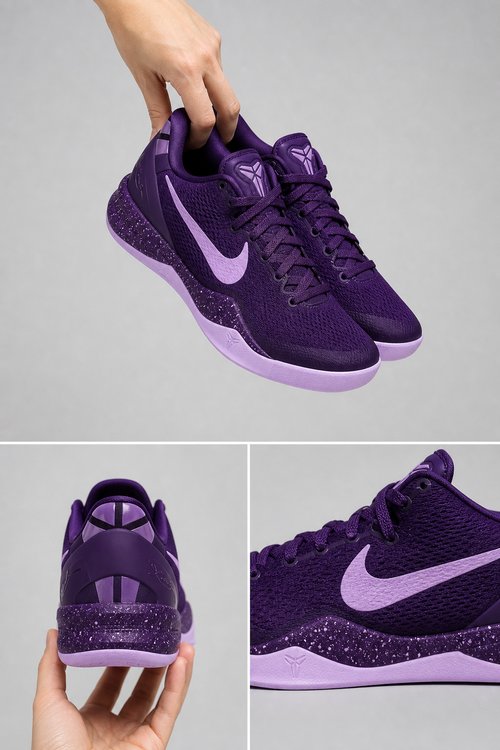 Custom Kobe Basketball Shoes – Purple Lavender Inspired Design, Personalized Handmade Sneakers for Basketball Fans