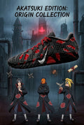 Custom Nike Ja 3 Basketball Shoes, Hand Painted Akatsuki Edition Ninja Design with Black Red Anime Artwork