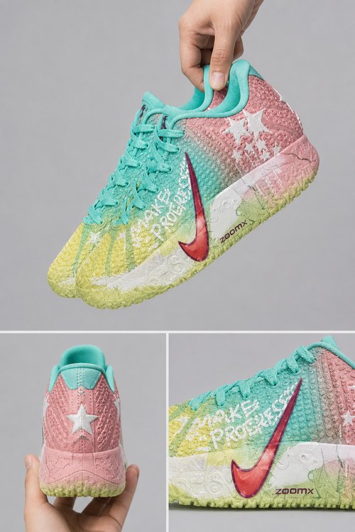 Custom Nike Ja 3 Basketball Shoes | SpongeBob Bikini Bottom Pastel Multi‑Color Hand‑Painted Men's Sports Sneakers
