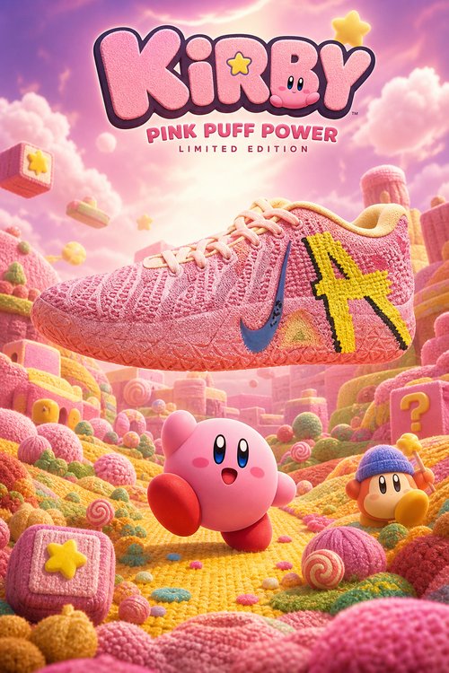 Nike Ja 3 Custom Basketball Shoes – Kirby Pink Puff Power Cute Game Character Design, Futuristic ZoomX Performance Sneakers
