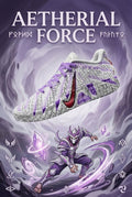 Custom Nike Ja 3 Basketball Shoes, Hand Painted Aetherial Force Fantasy Design with Purple Energy Artwork