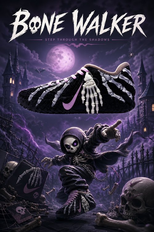 Nike Ja 3 Custom Basketball Shoes – Bone Walker Skeleton Gothic Design, Futuristic ZoomX Performance Sneakers