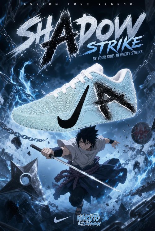 Nike Ja 3 Custom Basketball Shoes Shadow Strike Edition – Ice Blue Anime Inspired Graphic Performance Sneakers