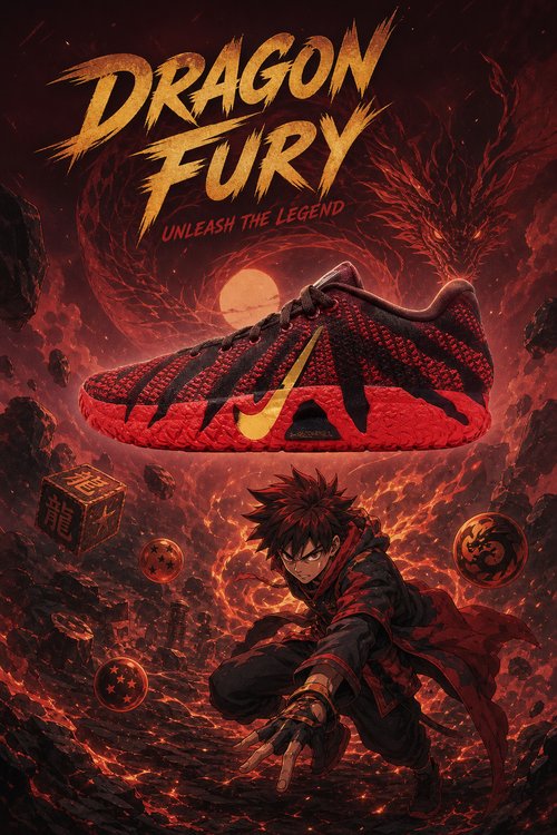 Nike Ja 3 Custom Basketball Shoes – Dragon Fury Red Black Design, Fire Dragon Inspired Performance Sneakers