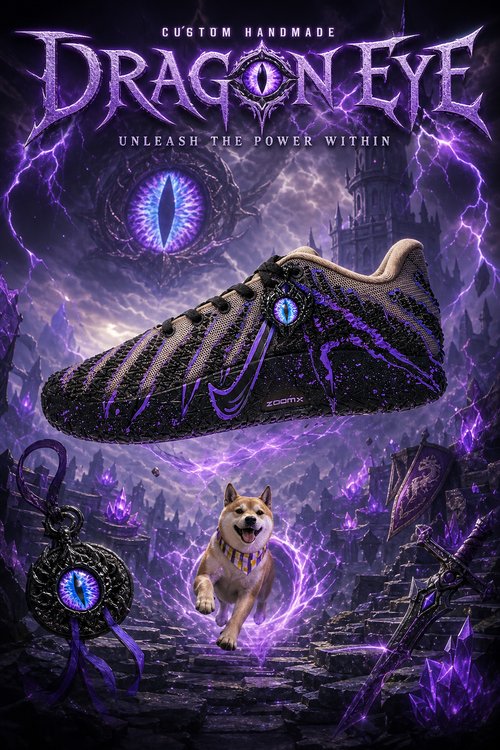 Custom Nike Ja 3 Basketball Shoes | Dragon Eye Mystic Fantasy Purple Black Hand‑Painted Men's Sports Sneakers