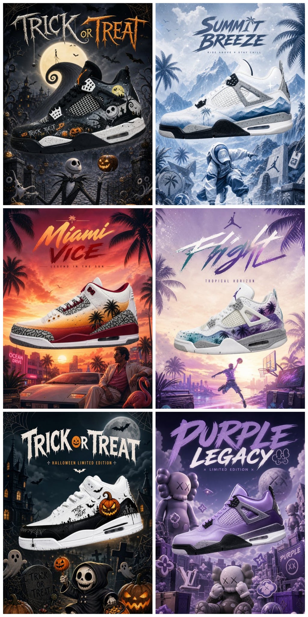 Custom Gradient Hand‑Painted AJ3 Sneakers Galaxy Dunk Cosmic Purple Blue Pink Star Splatter Custom Basketball Shoes