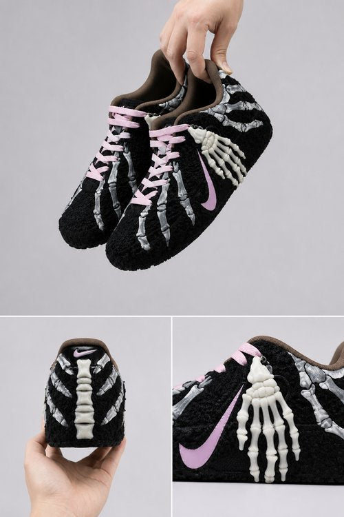 Nike Ja 3 Custom Basketball Shoes – Bone Walker Skeleton Gothic Design, Futuristic ZoomX Performance Sneakers