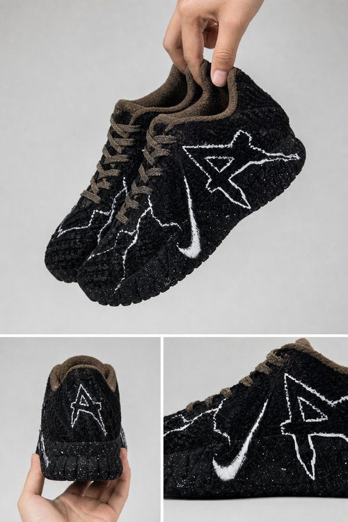 Nike Ja 3 Custom Basketball Shoes, Darkness Unleashed Black Edition with Dark Cosmic Warrior Design