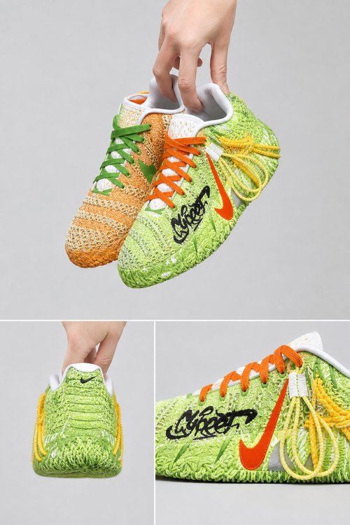 Nike Ja 3 Custom Basketball Shoes, Vickys Dream World Edition with Green Orange Fantasy Art Design