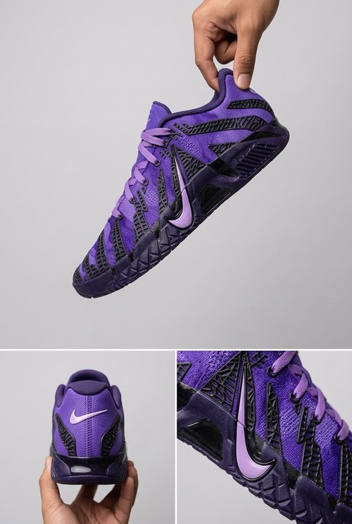Custom Nike Ja 3 Basketball Shoes, Hand Painted Uchiha Clan Ninja Design with Purple Anime Warrior Artwork