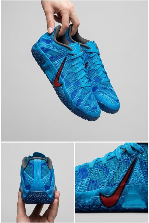 Custom Nike Ja 3 Basketball Shoes, Hand Painted Aura Mystic Force Design with Blue Energy Fantasy Artwork