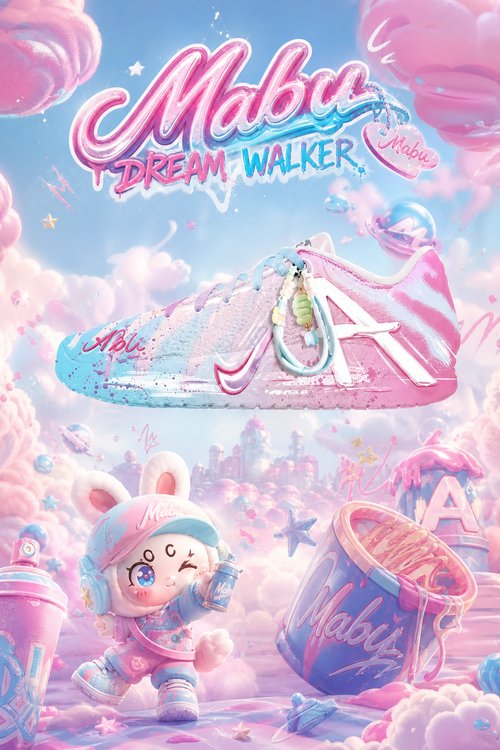 Nike Ja 3 Custom Basketball Shoes – Mabu Dream Walker Pastel Candy Dreamland Design, Futuristic ZoomX Performance Sneakers
