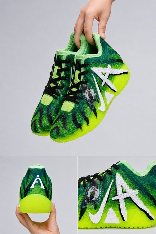 Custom Nike Ja 3 Basketball Shoes | Boston Celtics Championship Green Hand‑Painted Men's Sports Sneakers