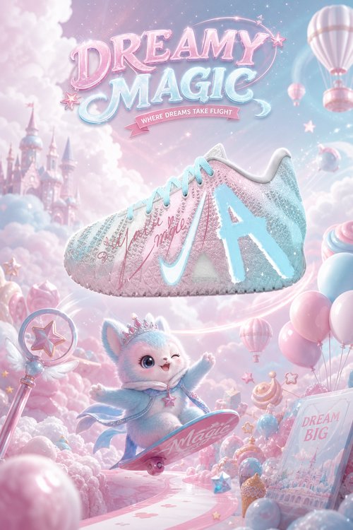 Nike Ja 3 Custom Basketball Shoes, Dreamy Magic Pink Blue Edition with Fantasy Inspired Design