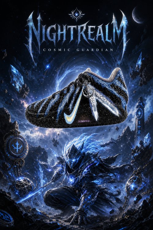 Nike Ja 3 Custom Basketball Shoes, Cosmic Guardian Blue Black Edition with Futuristic Ice Warrior Design