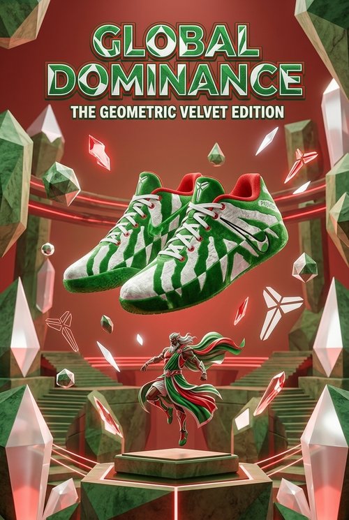 Custom Nike Ja 3 Basketball Shoes, Hand Painted Global Dominance Velvet Design with Green Crystal Artwork