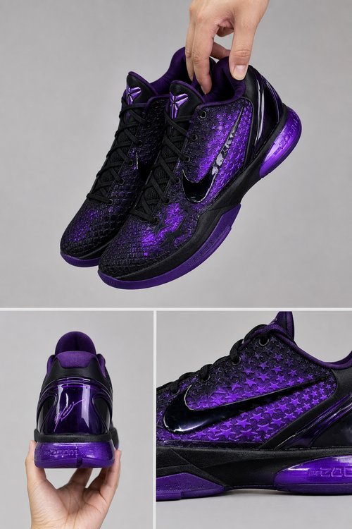 Custom Kobe Basketball Shoes – Shadow Forge Purple Galaxy Design, Dark Fantasy Performance Sneakers