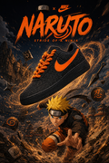 Hand-Crafted Rework Galaxy Custom Sneakers with Orange Swoosh, Starry Black Design & Ninja Inspired Details