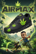Hand‑Painted Nike Air Max‑Black Classic Casual Custom Air Cushion Sneakers