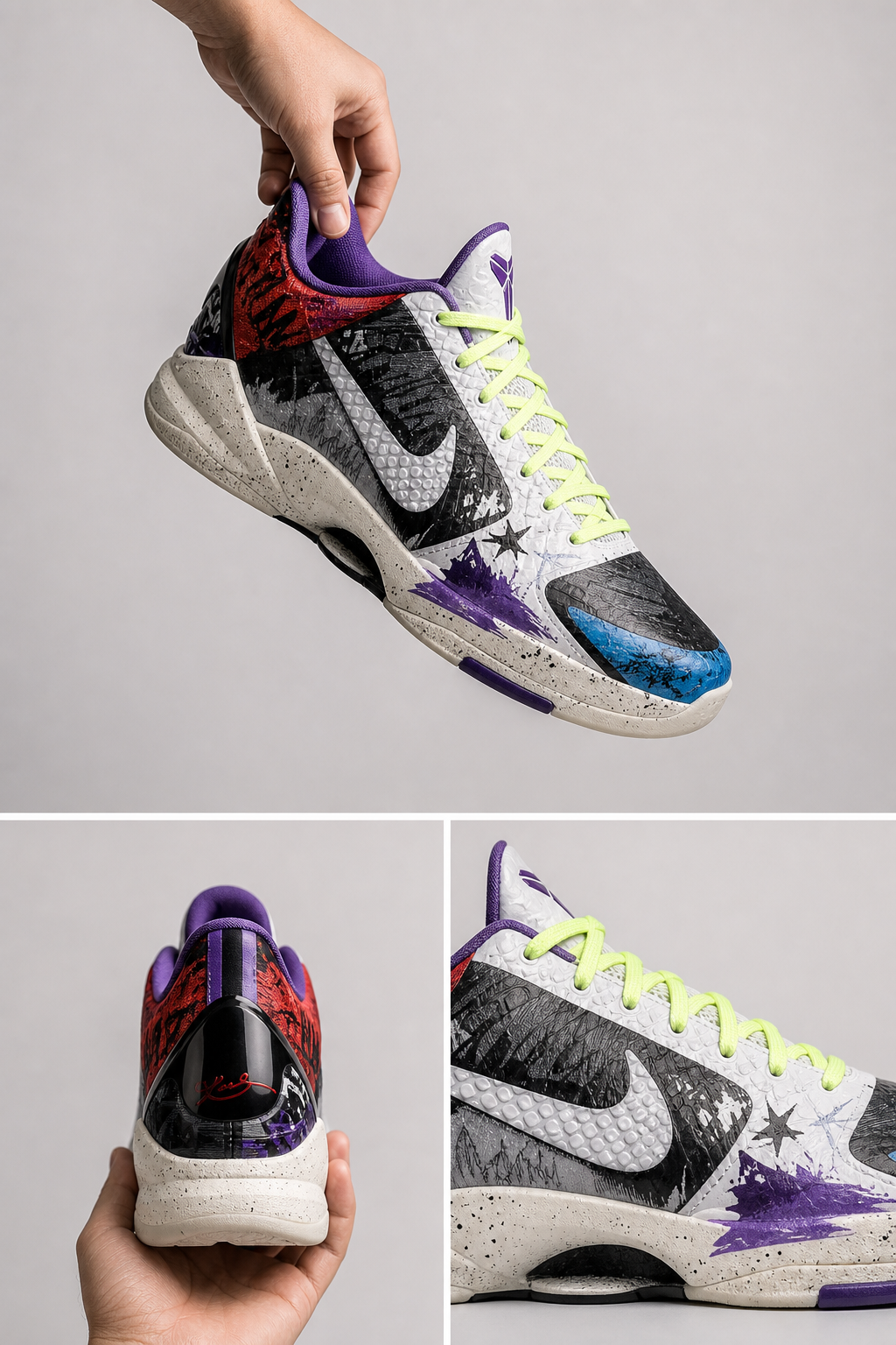 Custom Kobe Basketball Shoes – Shadow Strike Purple Chaos Design, Anime Inspired Performance Sneakers