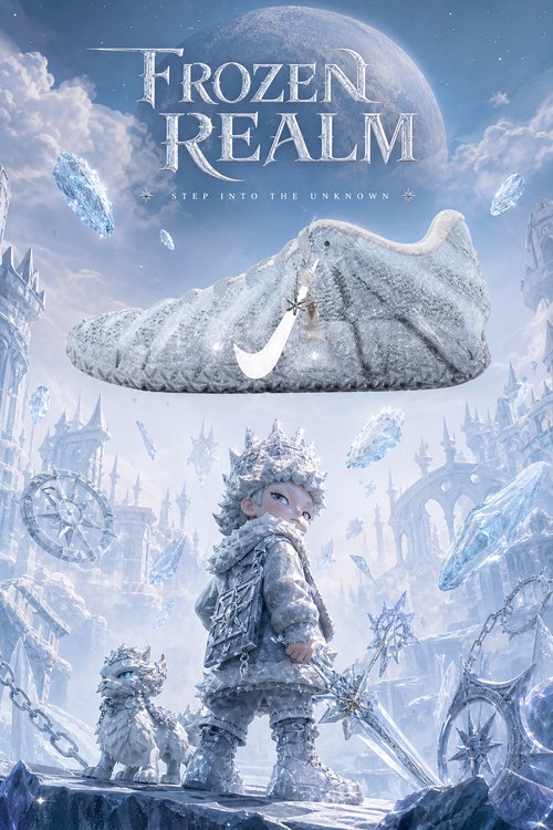 Nike Ja 3 Custom Basketball Shoes – Frozen Realm Ice Winter Fantasy Design, Futuristic ZoomX Performance Sneakers