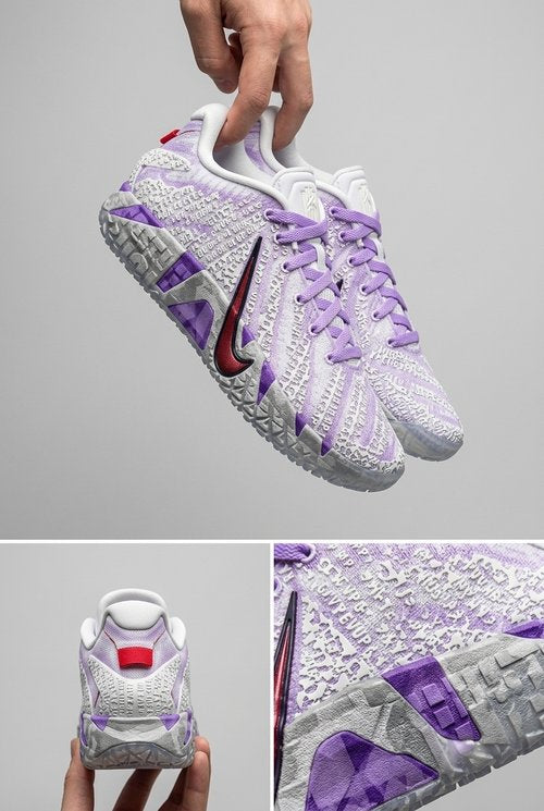 Custom Nike Ja 3 Basketball Shoes, Hand Painted Aetherial Force Fantasy Design with Purple Energy Artwork