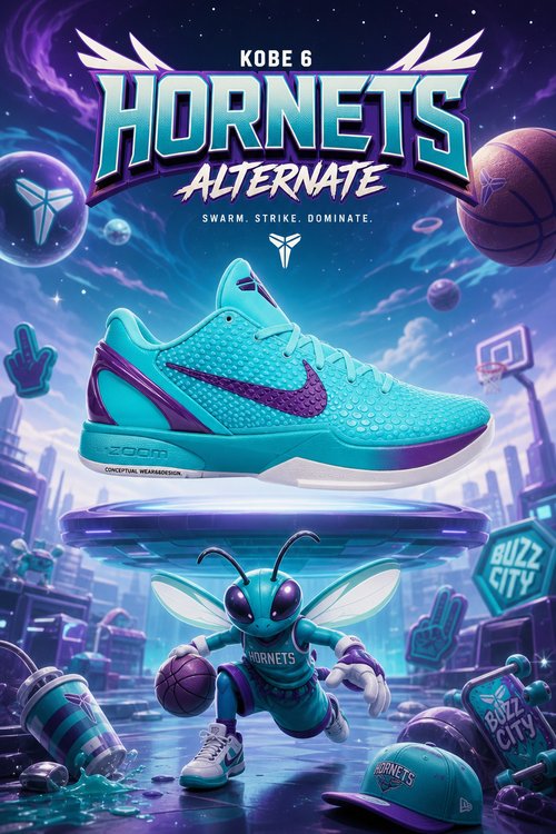 Custom Kobe Basketball Shoes – Hornets Alternate Aqua Purple Design, Handmade Basketball Sneakers